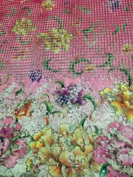 

Polyester Printting free shipping digital print New fashion multi color printing guipure lace fabric for party vintage fabric