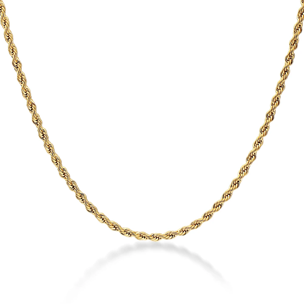 50cm Length 2mm Wide Gold Color 316l Stainless Steel Twist Chain Necklace For Women Men Jewelry Chain Necklace Necklaces For Womenstainless Steel Chain Necklace Aliexpress
