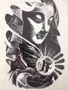 

2016 Holily Buddha 21 X 15 CM Sized Cool Beauty Tattoo Waterproof Hot Temporary Tattoo Stickers