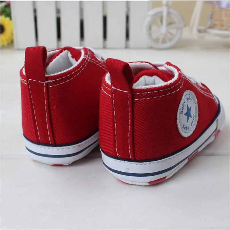 Классическая Повседневная детская обувь для малышей милые весенне-осенние детские Сникеры на шнуровке для новорожденных мальчиков и девочек