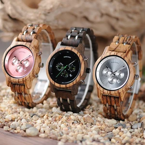 BOBO BIRD P18 Series Fashion Top Luxury Brand Stop Watch Wood Watches Men Business Watch Engrave Your Brand Quartz Ladies Watch