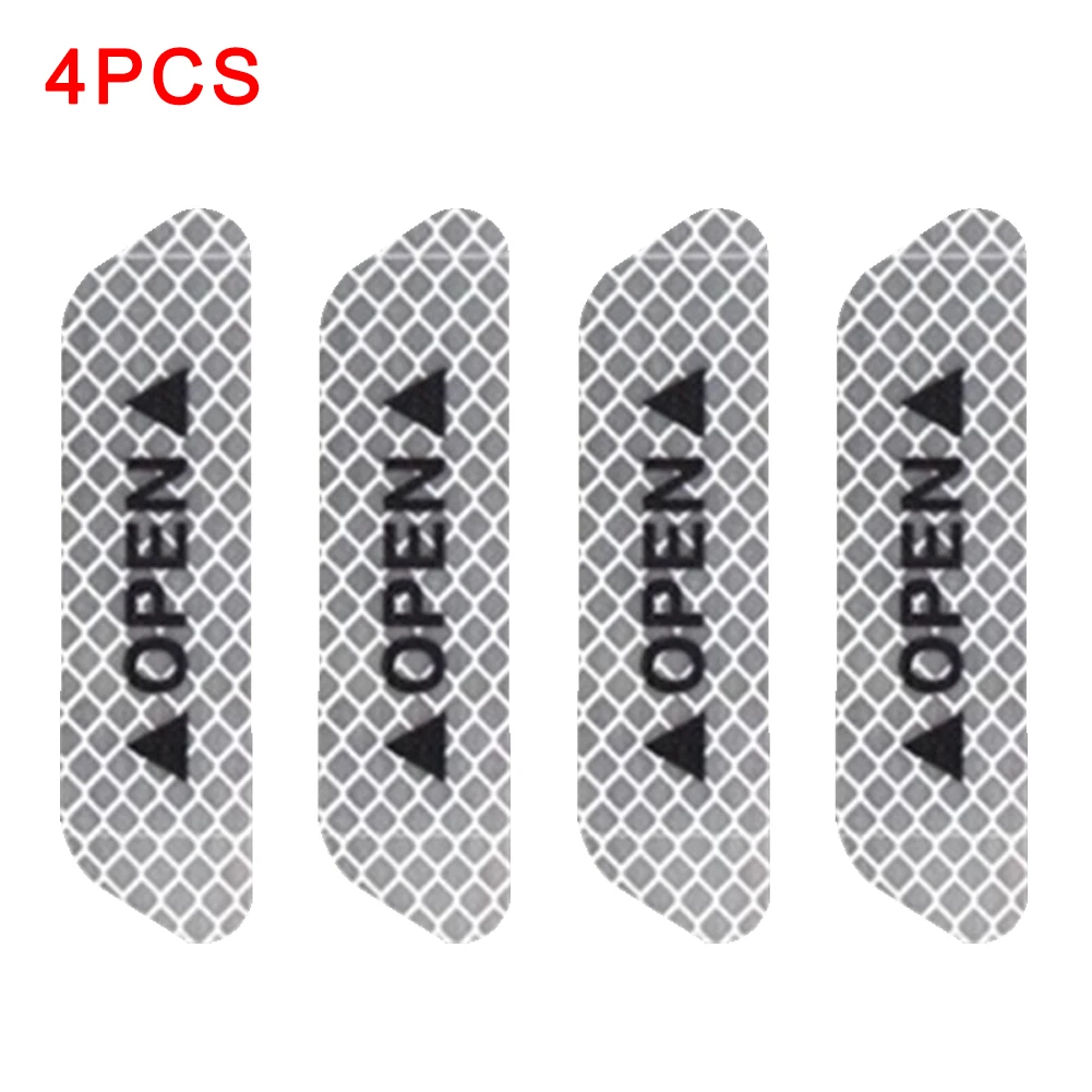 

4PCS/Set Reflective Strips Car Door OPEN Sign Bicycle Safety Universal Warning Mark Decal Bike Reflective Stickers Exterior