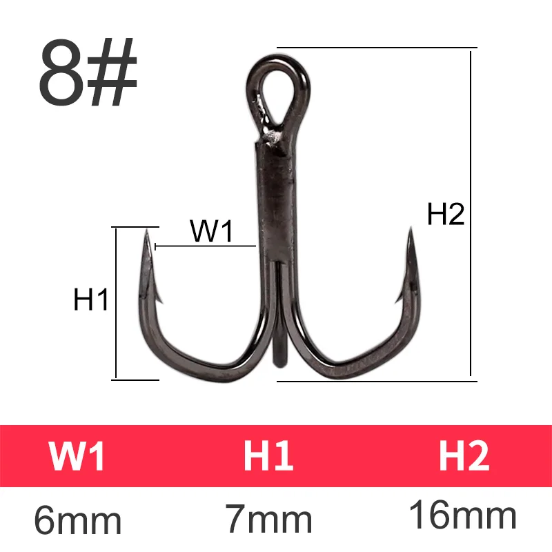 Королевство углеродистая сталь рыболовные Крючки Тройные острые сильные Барб 8# и 10# жесткие надежные крюки с пером 4 шт./кор. модель 8573 - Цвет: Size 8 With Feather