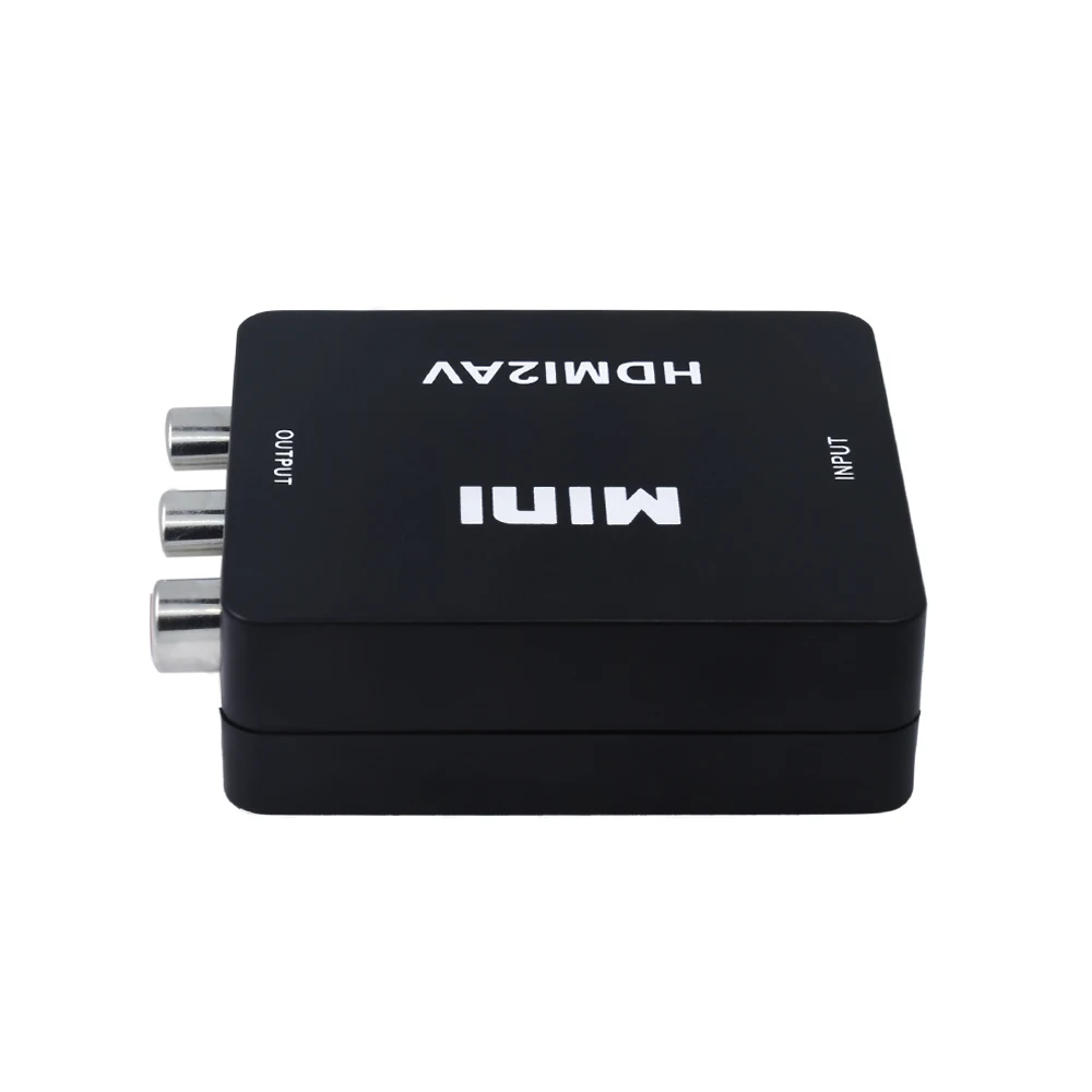  TISHRIC 10Pcs MINI HDMI To AV/RCA CVBS Adapter Scaler Converter Box Cable HD Video 1080P HDMI2AV Su