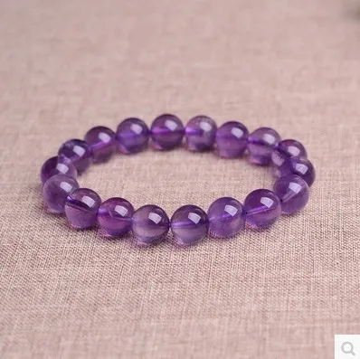 

100% natural amethyst Quartz Round bead bracelet healing (Diameter:8mm)