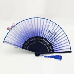 Классический бамбука, шелка смесь Японский китайский ручной работы Карманный вентилятор складной ручной вентилятор 5576