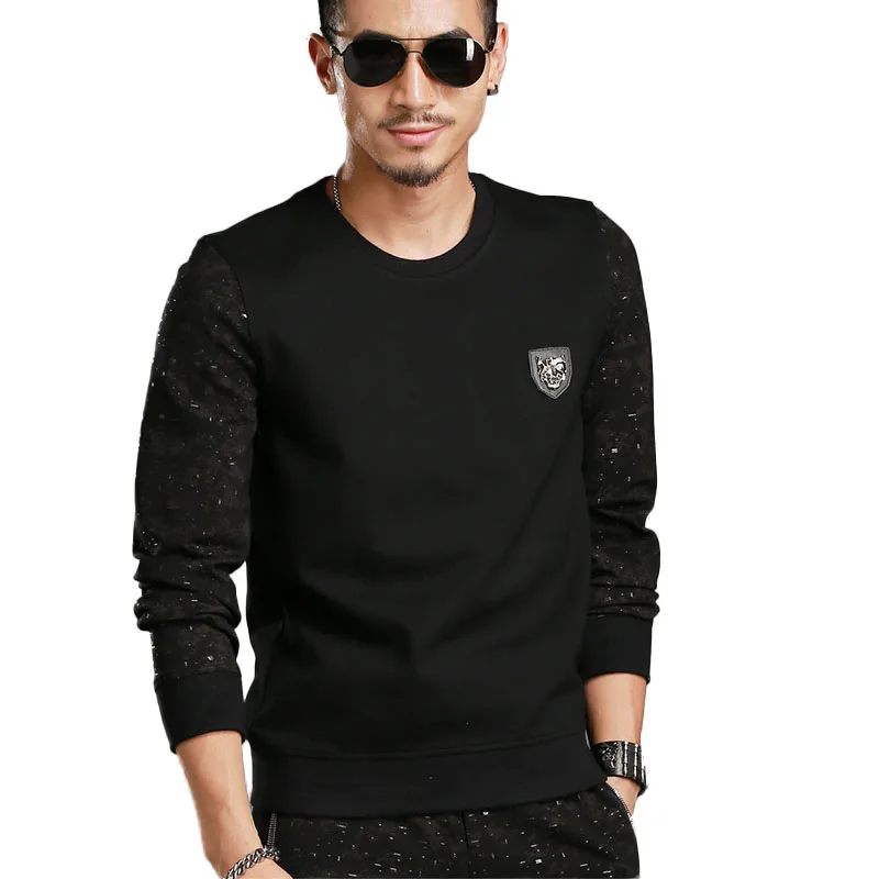 Aidiemeng Hoodies Men 2018 Spring Fashion Black Sweatshirt Men Tracksuit O-neck Long Sleeve Printed Sweatshirts For Men Clothing