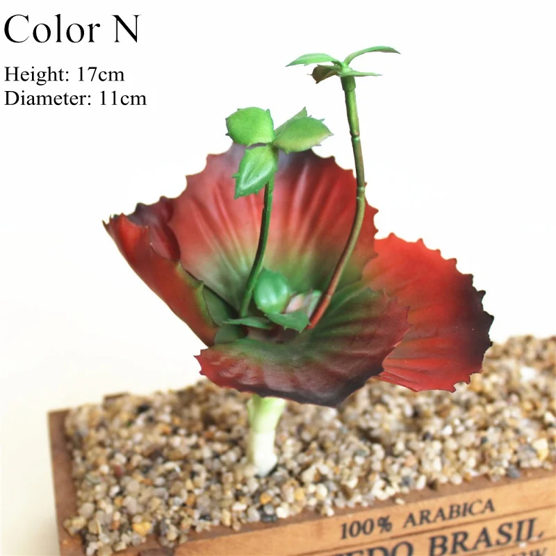 Мини Искусственные суккуленты красный домашний сад искусственные растения кактусы реалистичные искусственная сочные стебли композиции