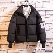 Высокое качество, зимние куртки для мужчин,, модная мужская парка со стоячим воротником, Мужская однотонная плотная теплая куртка, пуховик, верхняя одежда