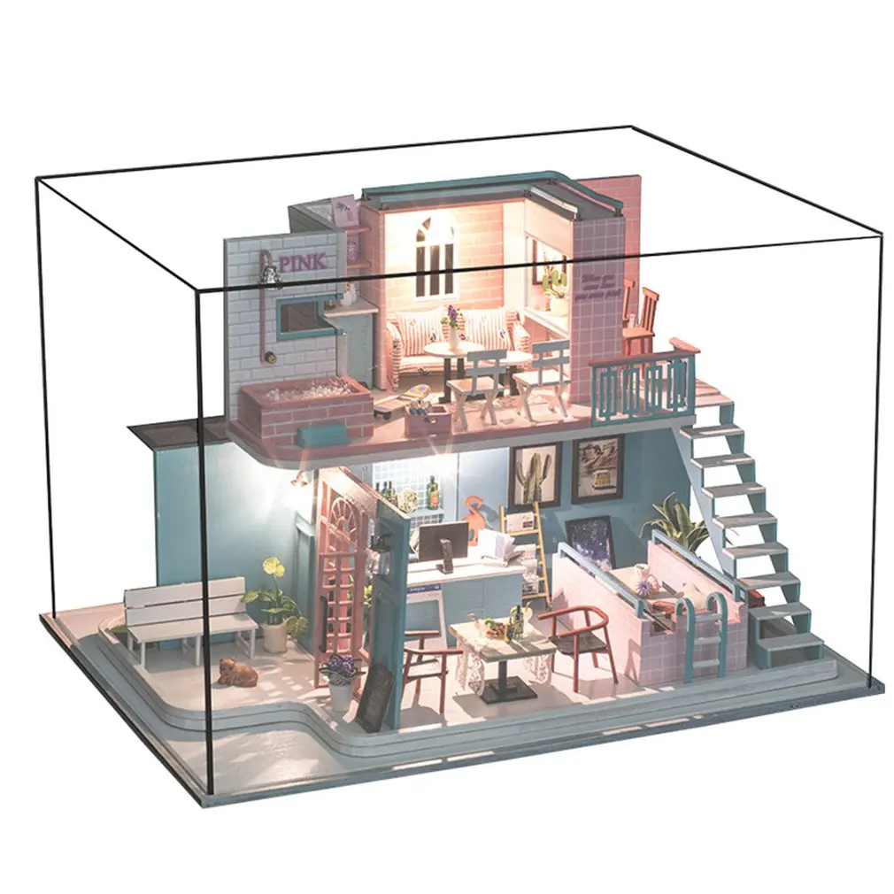 DIY Doll House Furniture Wooden Doll Houses with Dust Cover 3D Wooden Miniature Dollhouse Kit Toys for Children Christmas Gift DIY Doll House Furniture Wooden Doll Houses with Dust Cover 3D Wooden Miniature Dollhouse Kit Toys for Children Christmas Gift