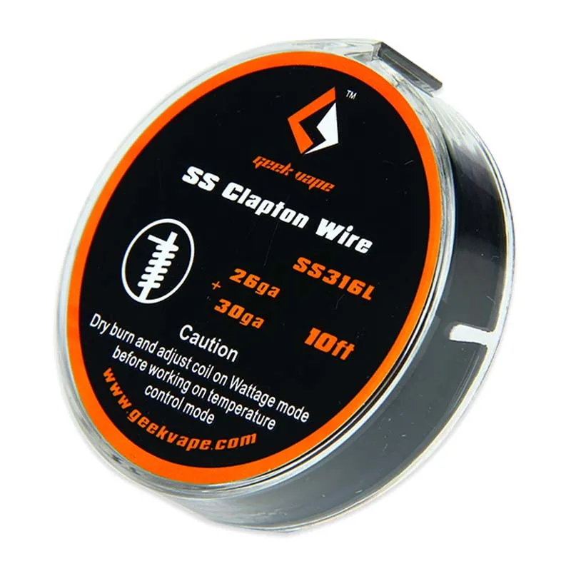 Оригинальный нагревающий провод GeekVape SS Clapton TC Wire 26GA + 30GA для Griffin rta/Peerless RDA/Ammit RTA DIY