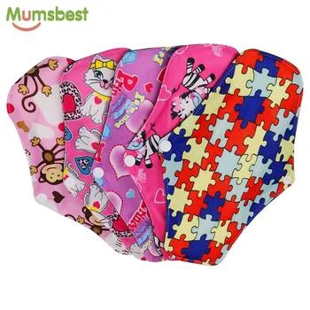 

[Mumsbest] 5PCS Bamboo Charcoal Cloth Maternity Pads Menstrual Reusable Sanitary Pads Napkin Washable Waterproof Panty Liners