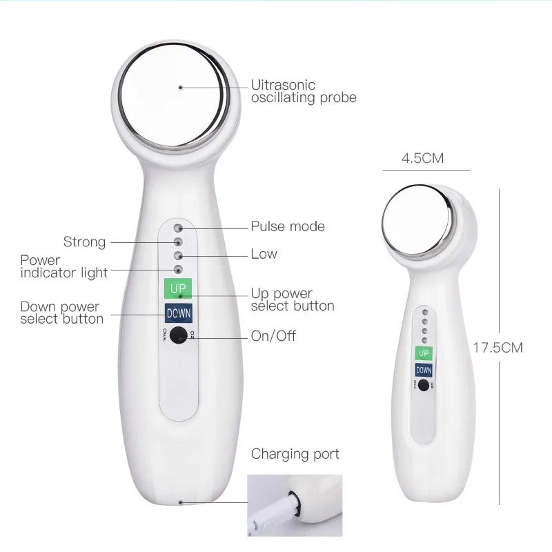 Cuidados com a Pele Máquina da Beleza Ultrasonic Corpo Facial Cleaner Ultrasound Rejuvenescimento Rugas Pigmentação Acne Remoção Atacado S42 12 Da Beleza Facial Cleaner Ultrasound Rejuvenescimento Rugas