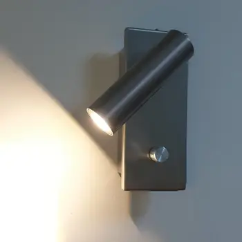

Apextech Dimmable LED Wall Lamp Bedroom Bedside Reading Lights Knob Dimmer Switch Recessed Wall Mounted Night Light For Hotel