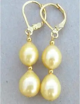 

Wholesale price ^^^ New 9-11mm NATURAL SOUTH SEA GENUINE GOLDEN PEARL earring