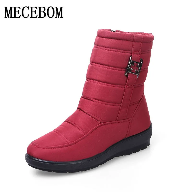 Plus Size Waterproof Flexible Woman Boots High Quality Warm Fur Inside Snow Boots Winter Shoes Woman