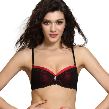 

Victoria's Masquerade Women's Moulded Plunge Bra Sexy Lace Mesh Decorated Attracted Colors Hot Style BH For Women