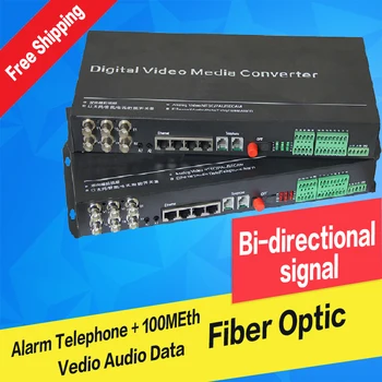 

Fiber optic Video Audio Data Alarm Ethernet Digital Transmitter Receiver Single Mode FC 20KM for CCTV Bi-directional signal