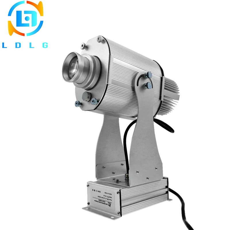 

Advertising Rotary and Static Images Silver 20W LED Gobo Projector 1700lm Company Logo Custom Image LED Projector Indoor Outdoor