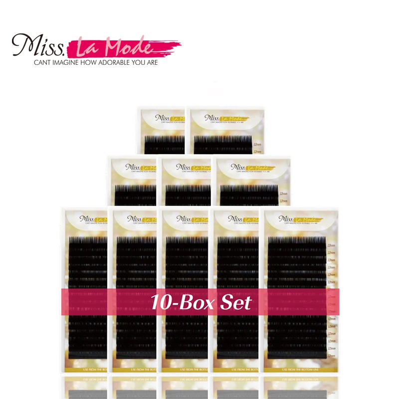 

Miss Lamode super soft 0.10mm BCD Curl 10Pcs/lot Mink wimper Extensions Volume lash extensions inividual
