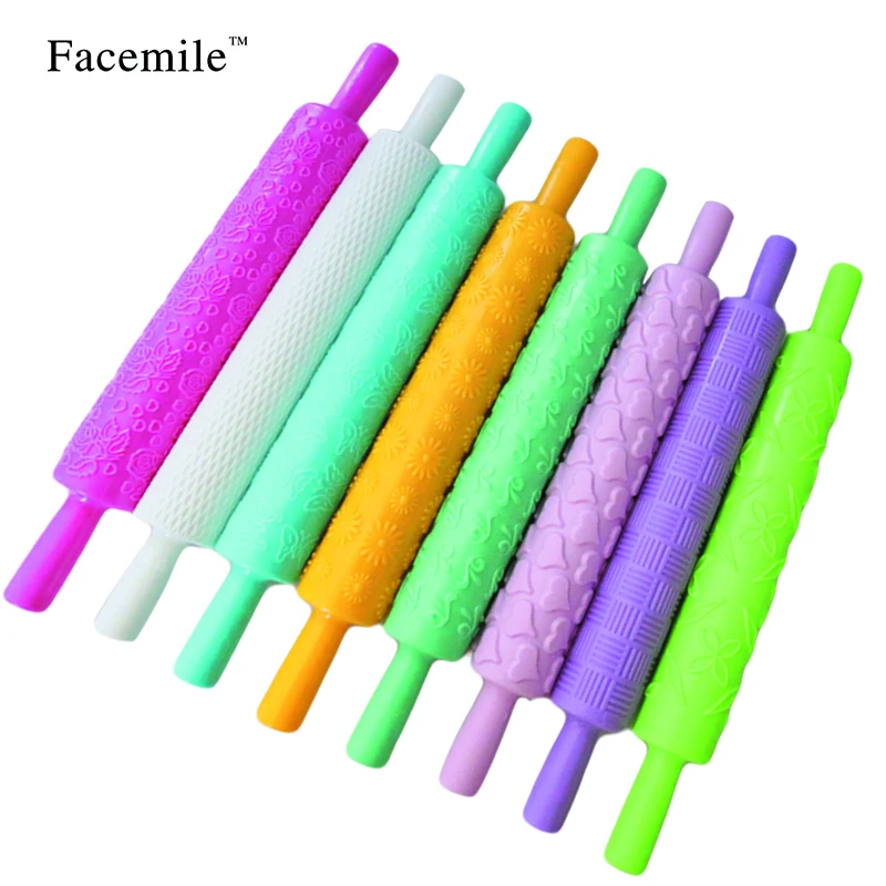 Buy 8pcs/set Plastic Embossed Textured Patterned