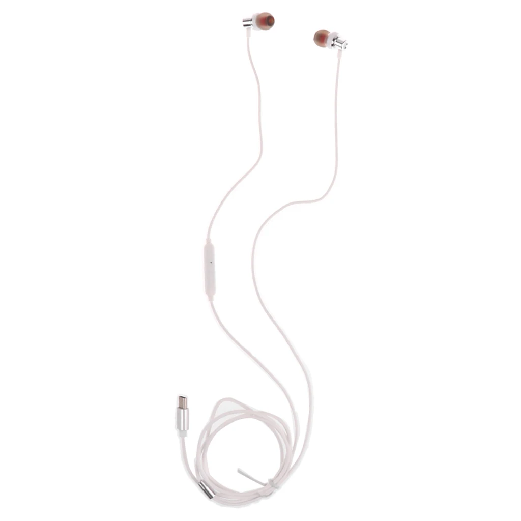 MagiDeal New Type C Earphone Earbud Stereo Headset Wired Control for Moto Z / Z Force Letv USB Type C Port Smartphones 2Colors