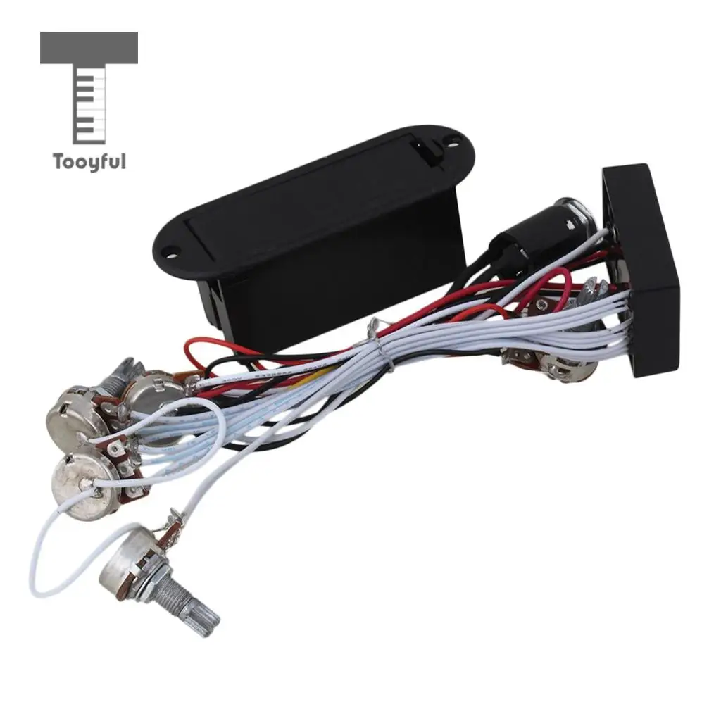 Tooyful EQ 3 Band Bass Guitar Active Equalizer Preamp Pickup 1 Volume + 3 Tone pots for Instrument Accessory