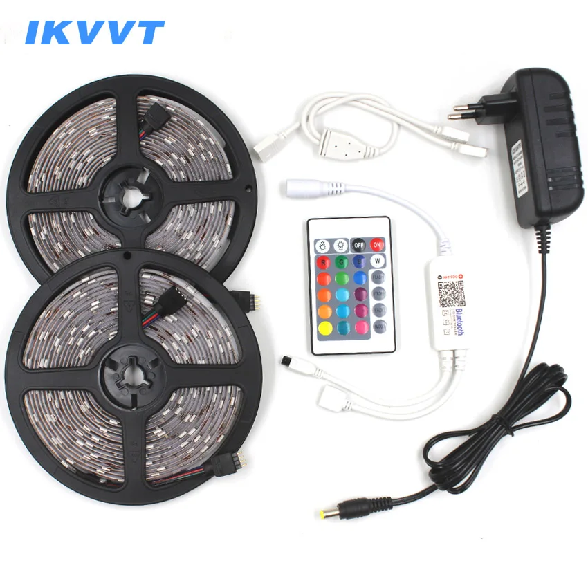 

5050 RGB LED Strip Light Waterproof 15M 12V LED light lamp ip neon Ribbon Tape Emitting Diode WIFI Bluetooth Wireless Controller