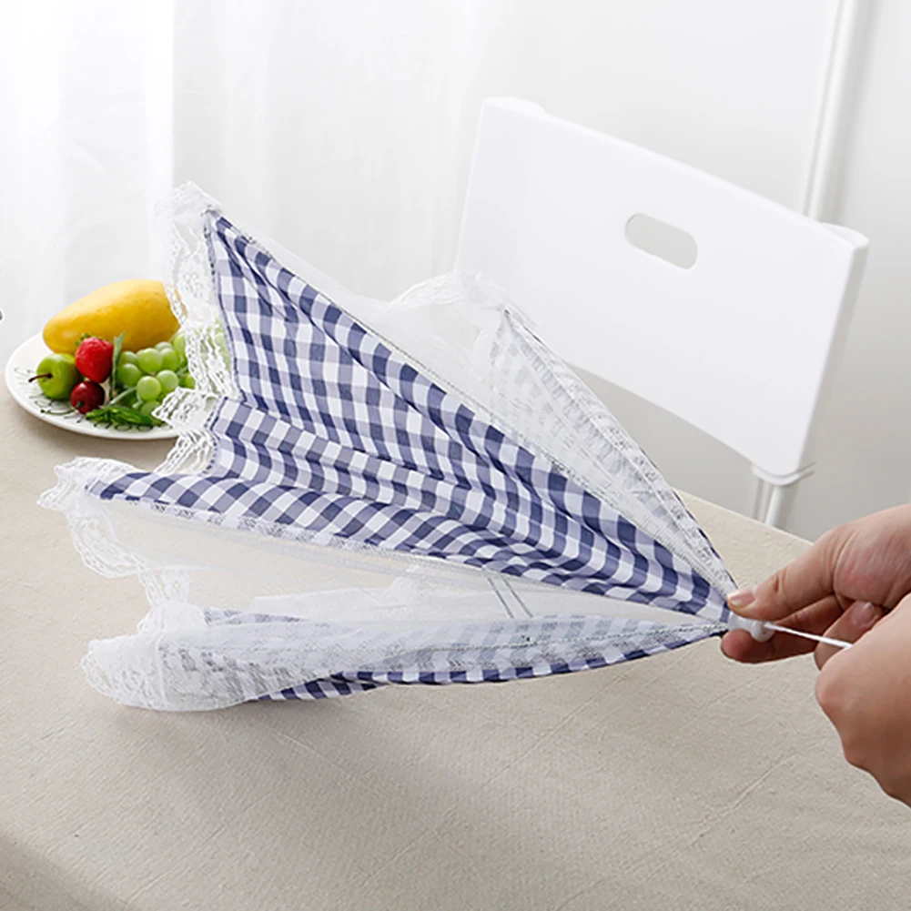 Kitchen Folded Food Cover Umbrella Hygiene Grid Style Kitchen Food Dish Meal Cover Lace Kitchenware Anti Fly Mosquito