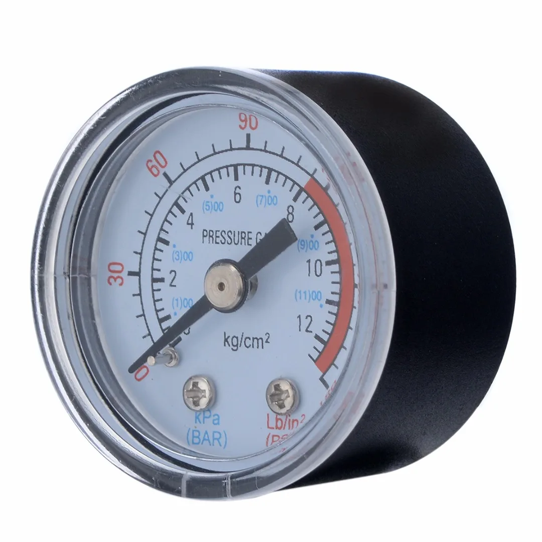 Mayitr 0-180PSI Air Compressor Gauge 1/8" Male Thread Hydraulic Fluid Pressure Gauge 0-12Bar For Air Compressor