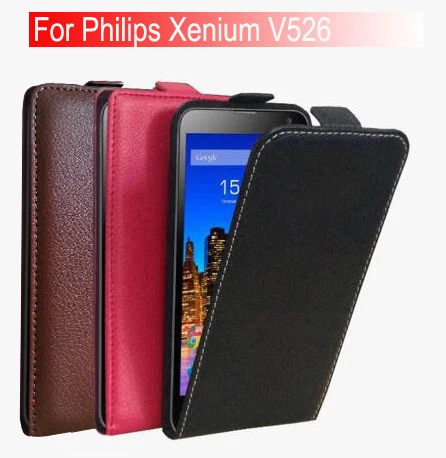 

( Factory Outlet ) High Quality Fashion Luxury Flip Leather Case Cover For Philips Xenium V526 mobile phone