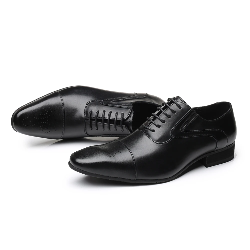 

Summer Autumn Pointed Toe Mens Dress Shoes 2019 Breathable Black Wedding Shoes Formal Suit Office Shoes Man Leather