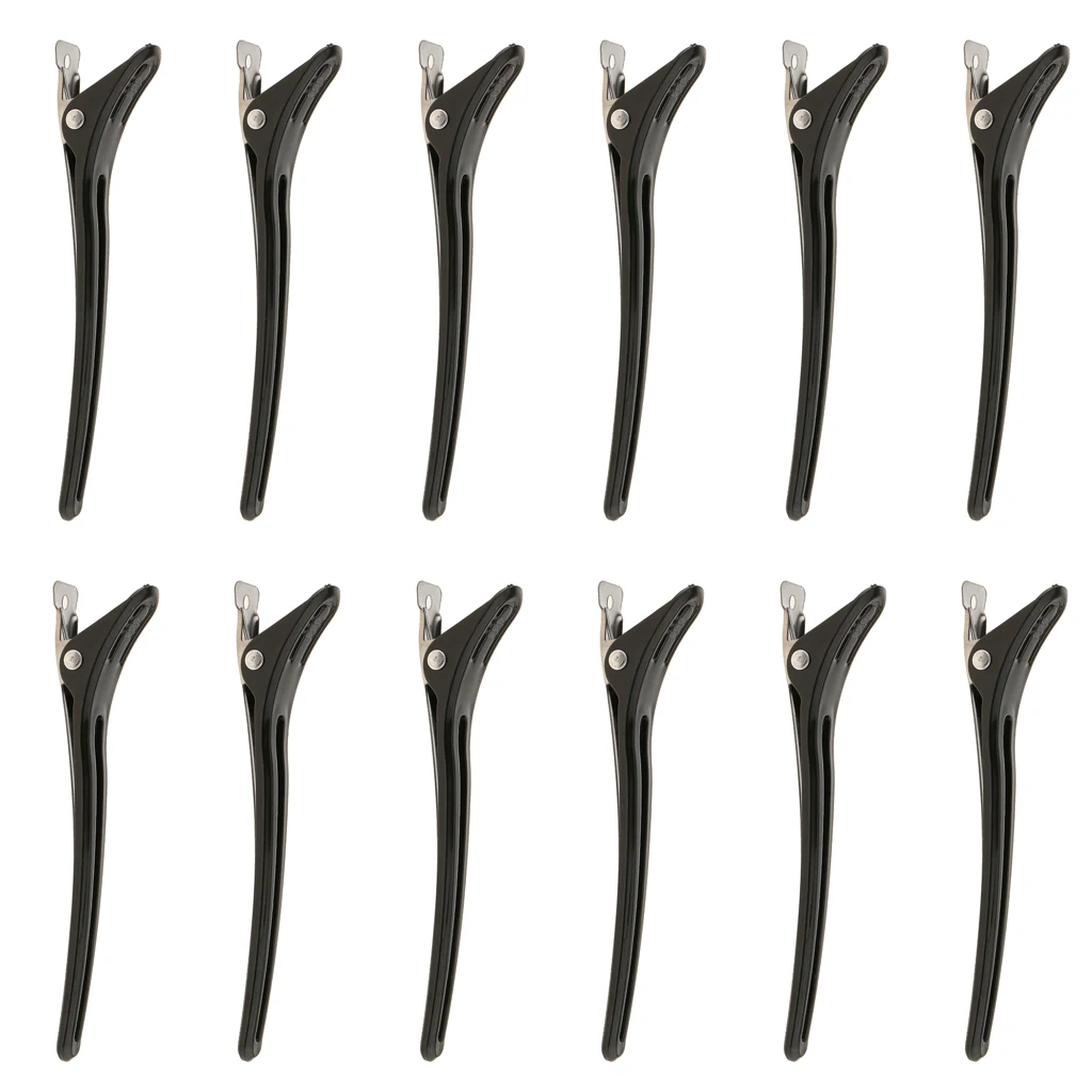 

6pairs Black Hair Clip Women Stylish Hairdressing Salon Plastic Claws Barrettes
