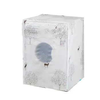 

1PC Dryer Cover Sunscreen Transparent Deer Pattern Printing Waterproof Anti-splash Cover for Automatic Washer Home Use