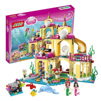 

Elsa Ice Castle Princess Anna Ariel Building Blocks friend Little Mermaid Figures Educational Toys