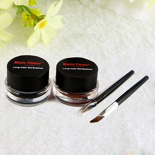 2016 New 2Pcs/lot Waterproof Cosmetics Tools Eye Liner Makeup Brush Gel Eyeliner | Красота и здоровье