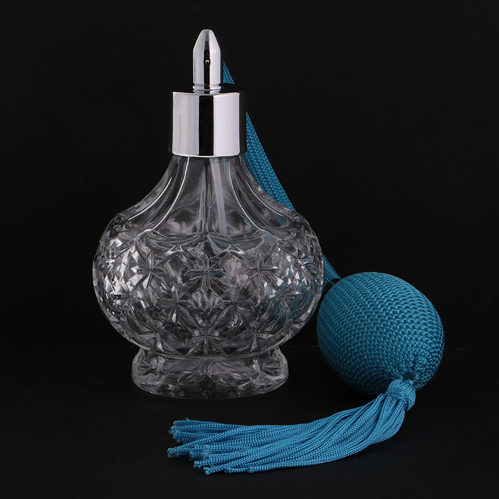 Clear Glass Empty Perfume Bottle Long Spray Atomizer Refillable Bottle Containers Vintage Glass Perfume Bottles 100ml
