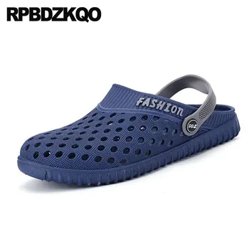 

Closed Toe Clogs Mules Slides Garden Outdoor Fashion Blue Men Rubber Mens Sandals 2018 Summer Slippers Gardening Shoes Jelly