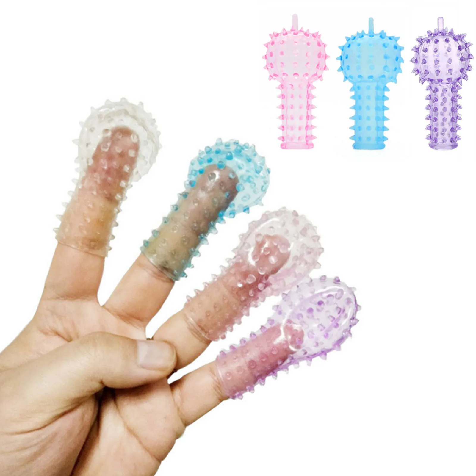 Flirting Finger Sleeve Clitoris Stimulator Masturbator Sex Products Vagina Licking Massage Cap Vibrator Toys For Adults | Красота и
