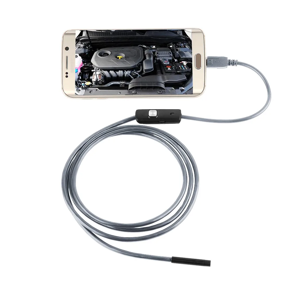 HISEEU 5,5 мм эндоскоп Водонепроницаемый эндоскоп Инспекционная камера 6 светодиодов для подключения смартфона
