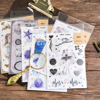 

3Sheets/Pack Lovely Vintage People Starry Sky Paper Sticker DIY Diary Decoration Sticker for Planner Album Scrapbooking
