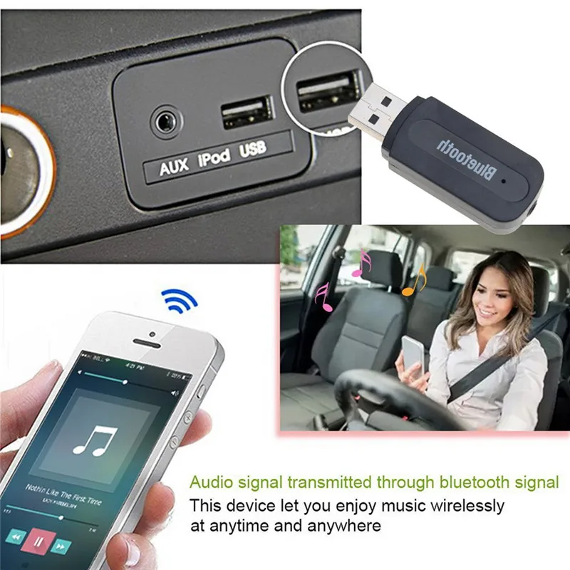 Автомобильный адаптер Kebidumei USB Bluetooth Aux аудио приемник универсальный