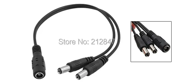 DC Power Splitter Cable 5.5x2.1mm Female 1 to 2 Male Plug for CCTV Camera (2)