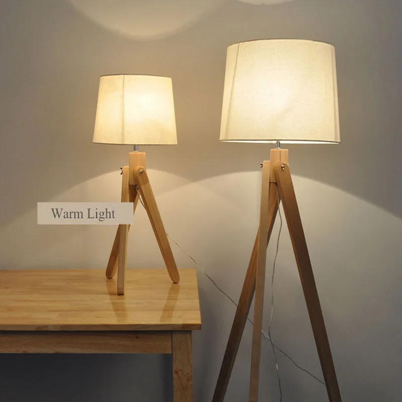 Us 77 9 18 Off Modern Simple Log Solid Wood Floor Lamp Art Living Room Light Creative Study Bedroom Light With Led Bulbs Free Shipping In Floor