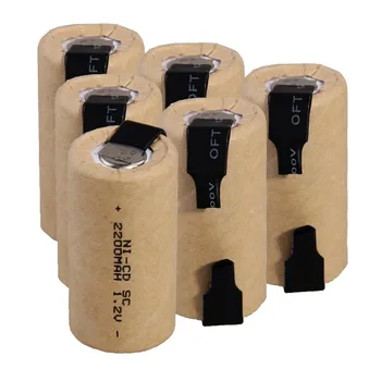 

6 pcs SC 2200mah 1.2v battery NICD rechargeable batteries for makita bosch B&D Hitachi metabo dewalt for emergency light toy