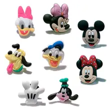 Одна распродажа 1 шт. Микки стиль ПВХ обуви патчи для обуви пряжки аксессуары подходят браслеты Croc jibz, дети партии X-mas подарки