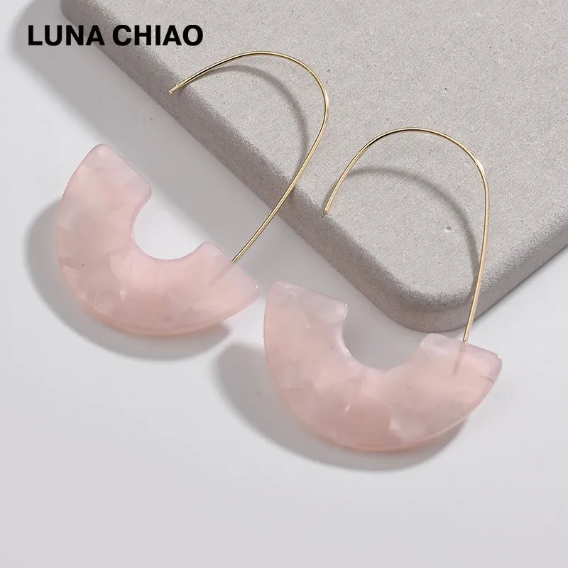 LUNA CHIAO,, модные серьги, Boho, леопардовая черепаха, раковина, Большой Крючок, акриловые серьги, висячие серьги