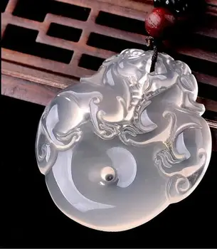 

Free Shipping With Certificate High Quality two pixiu together Necklace Lucky Pendant Ice