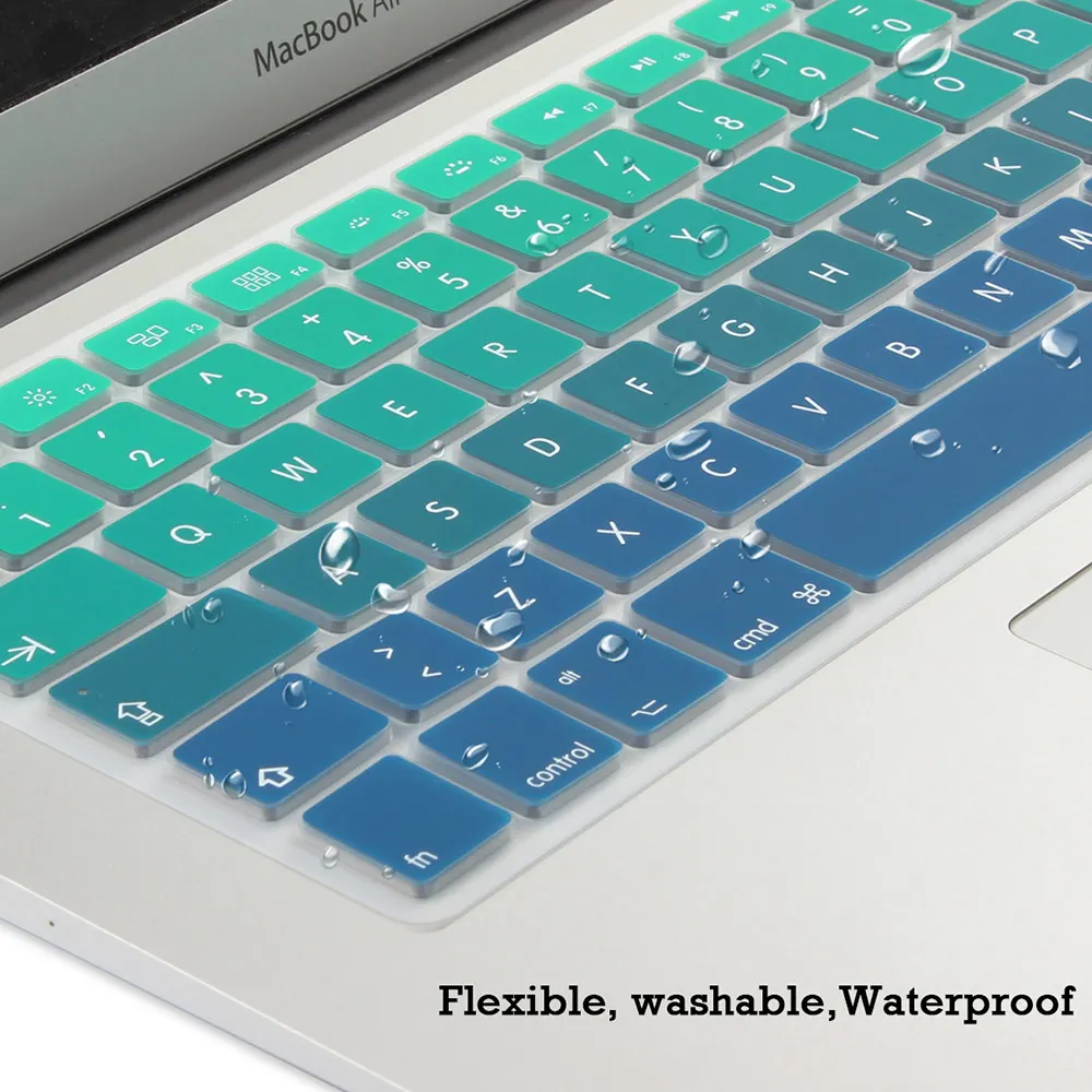 Евро, испанский, английский, русский, водостойкий, пылезащитный чехол для клавиатуры macbook air 13, защита, постепенное изменение цвета, pro 13 15 retina