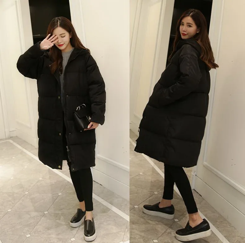 

Winter women's down cotton-padded jacket slim hooded Down jacket/High density suture/medium-long cotton-padded outerwear /311009